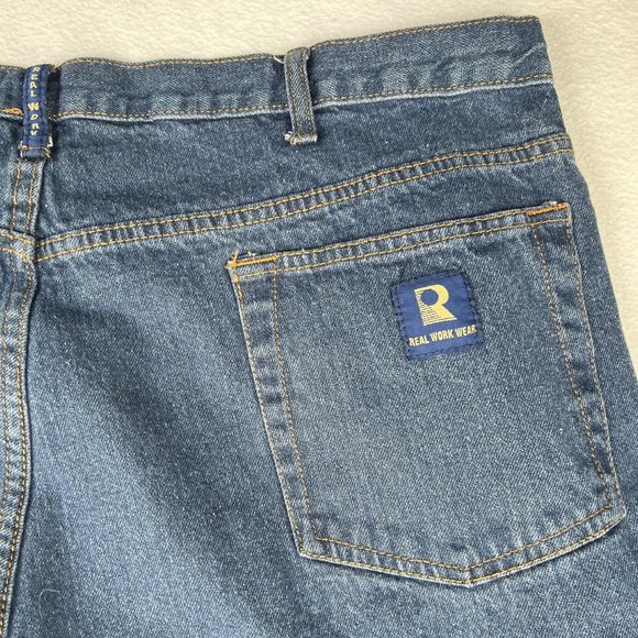 Rural King Real Work Wear men's riveted 5-pocket denim jeans 41x31 measured - Picture 6 of 7